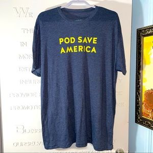 Pod Save America - Heather Navy 2X Tee - NWOT